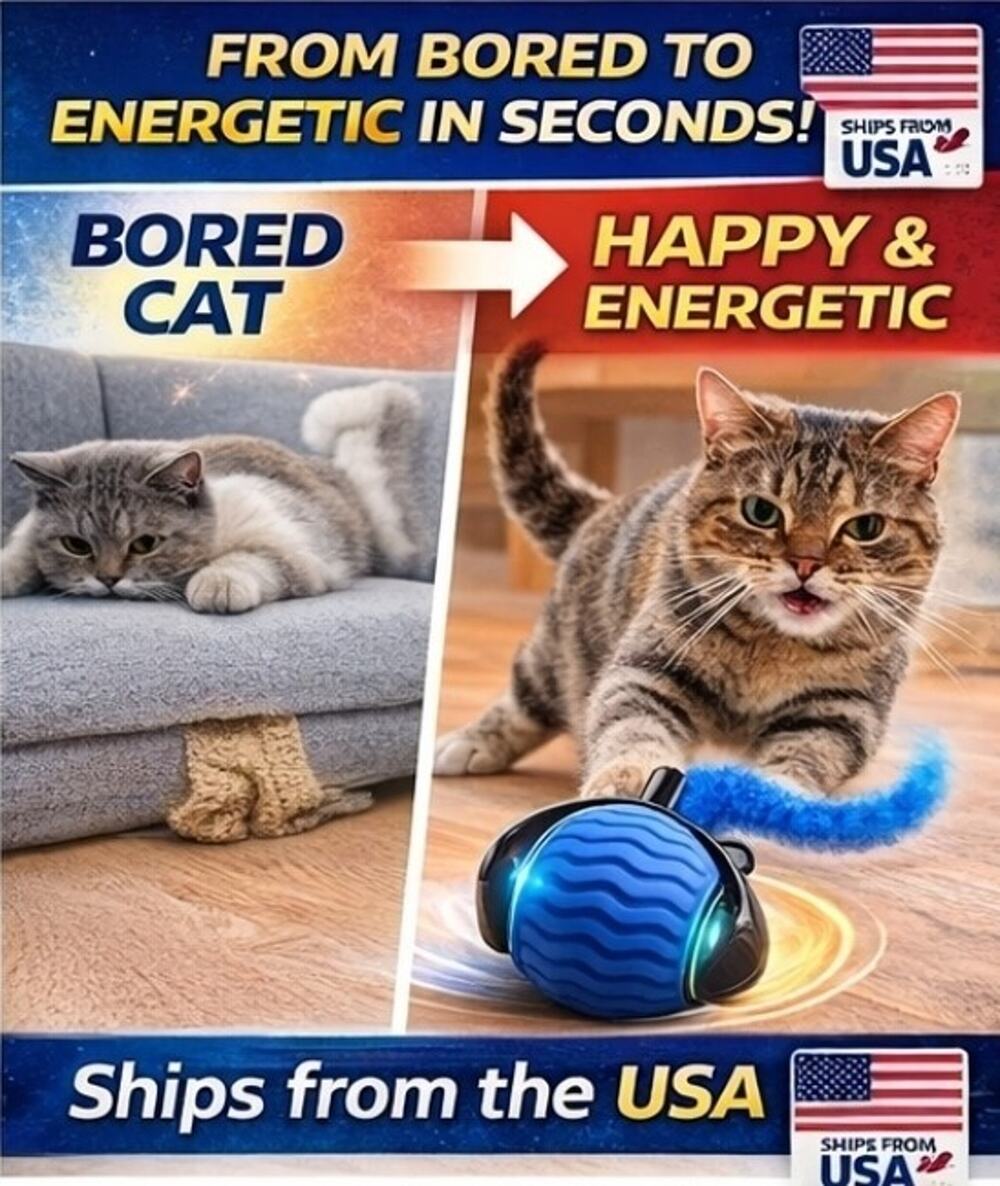 Smart Automatic Cat Toy Ball USB Rechargeable Auto Turn Interactive Pet Toy...